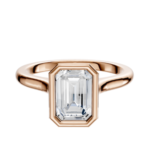 14K Rose Gold Bezel Full Bezel North/South Cathedral Dome 2.0mm Engagement Ring