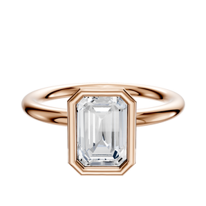14K Rose Gold Bezel Full Bezel North/South Classic Dome 2.0mm Engagement Ring