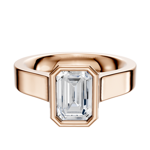 14K Rose Gold Bezel Full Bezel North/South Cathedral Flat 4.0mm Engagement Ring