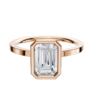 14K Rose Gold Bezel Full Bezel North/South Classic Flat 1.5mm Engagement Ring