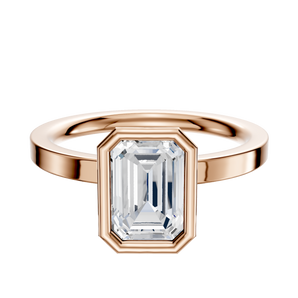 14K Rose Gold Bezel Full Bezel North/South Classic Flat 2.0mm Engagement Ring