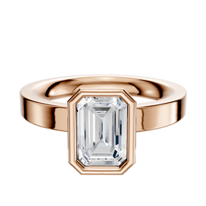 14K Rose Gold Bezel Full Bezel North/South Classic Flat 3.0mm Engagement Ring