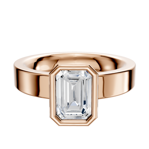 14K Rose Gold Bezel Full Bezel North/South Classic Flat 4.0mm Engagement Ring