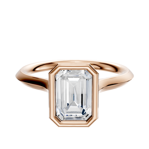 14K Rose Gold Bezel Full Bezel North/South Cathedral Knife Edge 2.0mm Engagement Ring