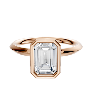 14K Rose Gold Bezel Full Bezel North/South Classic Knife Edge 2.0mm Engagement Ring