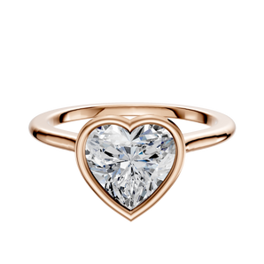 14K Rose Gold Bezel Full Bezel North/South Cathedral Dome 1.5mm Engagement Ring