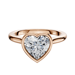 14K Rose Gold Bezel Full Bezel North/South Cathedral Dome 2.0mm Engagement Ring