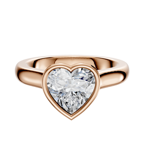 14K Rose Gold Bezel Full Bezel North/South Cathedral Dome 3.0mm Engagement Ring