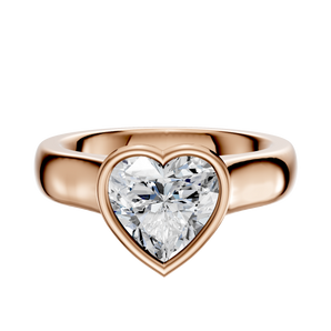 14K Rose Gold Bezel Full Bezel North/South Cathedral Dome 4.0mm Engagement Ring