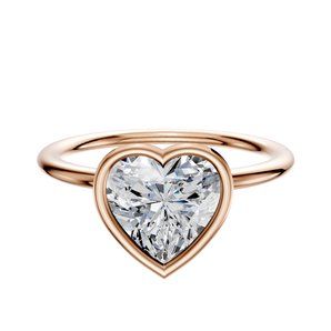 14K Rose Gold Bezel Full Bezel North/South Classic Dome 1.5mm Engagement Ring