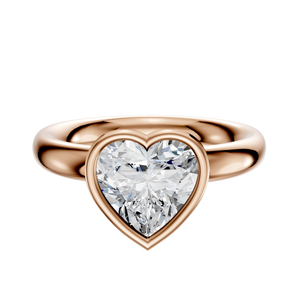 14K Rose Gold Bezel Full Bezel North/South Classic Dome 3.0mm Engagement Ring