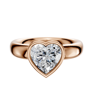 14K Rose Gold Bezel Full Bezel North/South Classic Dome 4.0mm Engagement Ring