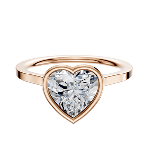 14K Rose Gold Bezel Full Bezel North/South Cathedral Flat 1.5mm Engagement Ring