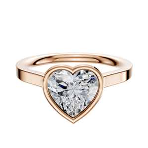 14K Rose Gold Bezel Full Bezel North/South Cathedral Flat 2.0mm Engagement Ring