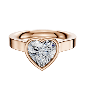 14K Rose Gold Bezel Full Bezel North/South Cathedral Flat 3.0mm Engagement Ring