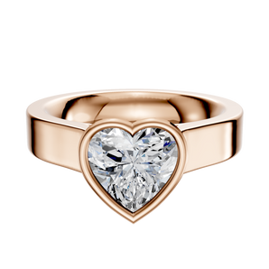 14K Rose Gold Bezel Full Bezel North/South Cathedral Flat 4.0mm Engagement Ring