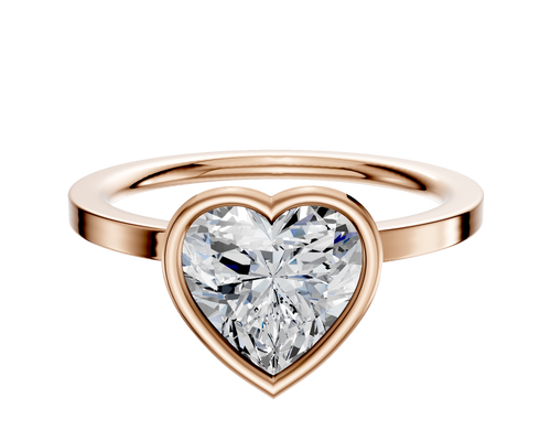 14K Rose Gold Bezel Full Bezel North/South Classic Flat 1.5mm Engagement Ring