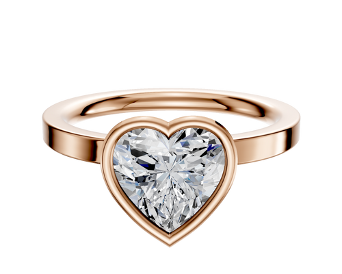 14K Rose Gold Bezel Full Bezel North/South Classic Flat 2.0mm Engagement Ring