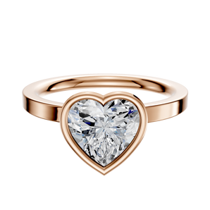 14K Rose Gold Bezel Full Bezel North/South Classic Flat 2.0mm Engagement Ring