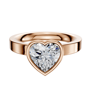 14K Rose Gold Bezel Full Bezel North/South Classic Flat 3.0mm Engagement Ring