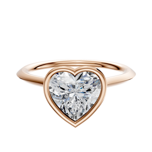 14K Rose Gold Bezel Full Bezel North/South Cathedral Knife Edge 1.5mm Engagement Ring