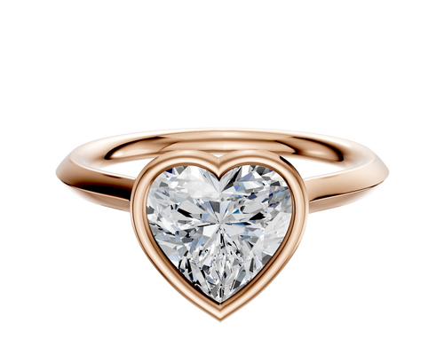 14K Rose Gold Bezel Full Bezel North/South Cathedral Knife Edge 2.0mm Engagement Ring