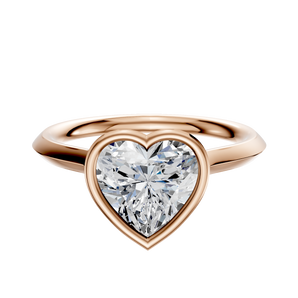 14K Rose Gold Bezel Full Bezel North/South Cathedral Knife Edge 2.0mm Engagement Ring