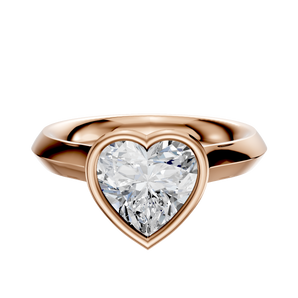 14K Rose Gold Bezel Full Bezel North/South Cathedral Knife Edge 3.0mm Engagement Ring