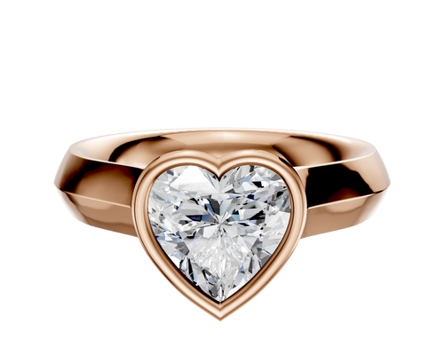 14K Rose Gold Bezel Full Bezel North/South Cathedral Knife Edge 4.0mm Engagement Ring