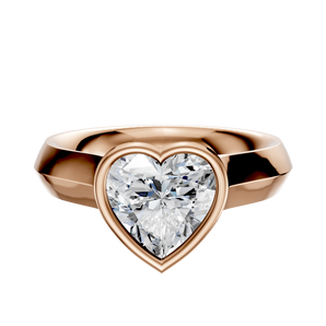 14K Rose Gold Bezel Full Bezel North/South Cathedral Knife Edge 4.0mm Engagement Ring