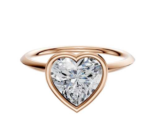 14K Rose Gold Bezel Full Bezel North/South Classic Knife Edge 1.5mm Engagement Ring