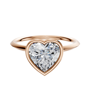 14K Rose Gold Bezel Full Bezel North/South Classic Knife Edge 1.5mm Engagement Ring