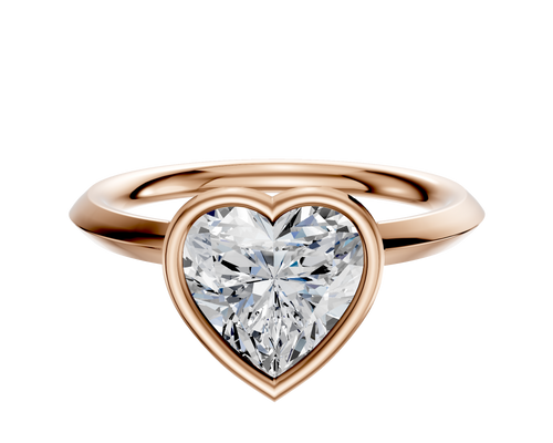 14K Rose Gold Bezel Full Bezel North/South Classic Knife Edge 2.0mm Engagement Ring