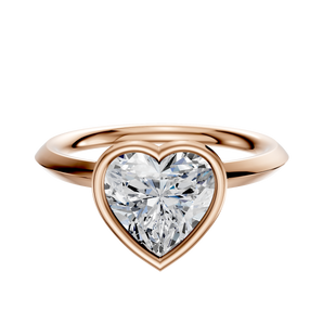 14K Rose Gold Bezel Full Bezel North/South Classic Knife Edge 2.0mm Engagement Ring