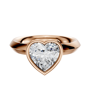 14K Rose Gold Bezel Full Bezel North/South Classic Knife Edge 3.0mm Engagement Ring