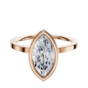 14K Rose Gold Bezel Full Bezel North/South Classic Flat 1.5mm Engagement Ring