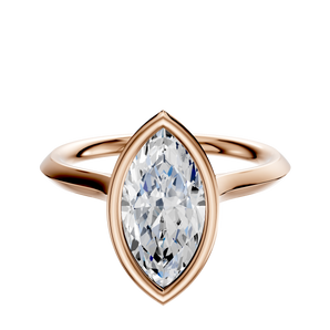 14K Rose Gold Bezel Full Bezel North/South Cathedral Knife Edge 2.0mm Engagement Ring