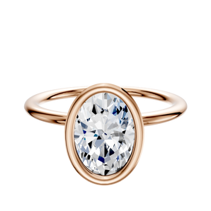 14K Rose Gold Bezel Full Bezel North/South Classic Dome 1.5mm Engagement Ring
