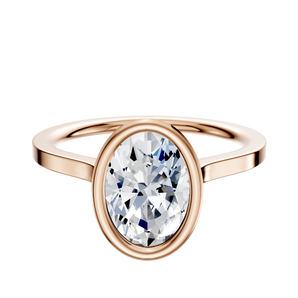 14K Rose Gold Bezel Full Bezel North/South Cathedral Flat 1.5mm Engagement Ring
