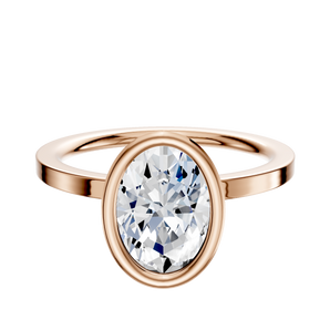 14K Rose Gold Bezel Full Bezel North/South Classic Flat 1.5mm Engagement Ring