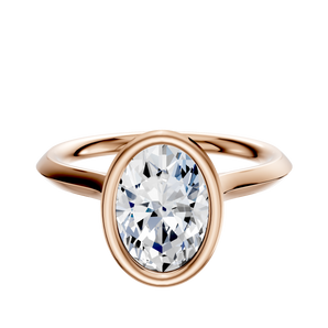 14K Rose Gold Bezel Full Bezel North/South Cathedral Knife Edge 2.0mm Engagement Ring