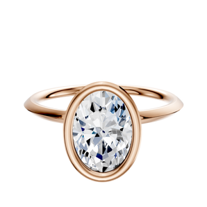 14K Rose Gold Bezel Full Bezel North/South Classic Knife Edge 1.5mm Engagement Ring