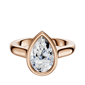 14K Rose Gold Bezel Full Bezel North/South Cathedral Dome 3.0mm Engagement Ring