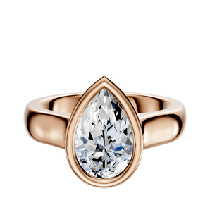 14K Rose Gold Bezel Full Bezel North/South Cathedral Dome 4.0mm Engagement Ring