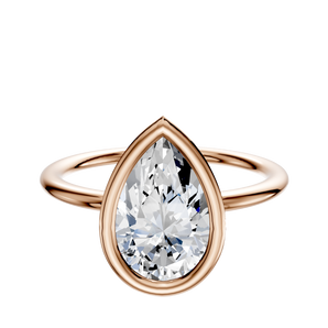 14K Rose Gold Bezel Full Bezel North/South Classic Dome 1.5mm Engagement Ring