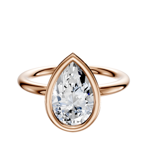 14K Rose Gold Bezel Full Bezel North/South Classic Dome 2.0mm Engagement Ring