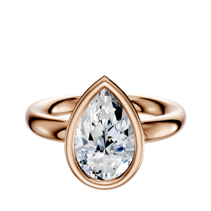 14K Rose Gold Bezel Full Bezel North/South Classic Dome 3.0mm Engagement Ring