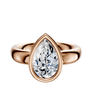 14K Rose Gold Bezel Full Bezel North/South Classic Dome 4.0mm Engagement Ring