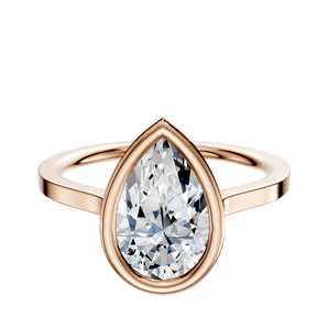 14K Rose Gold Bezel Full Bezel North/South Cathedral Flat 1.5mm Engagement Ring