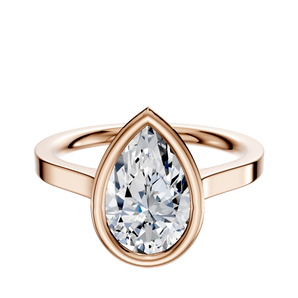 14K Rose Gold Bezel Full Bezel North/South Cathedral Flat 2.0mm Engagement Ring